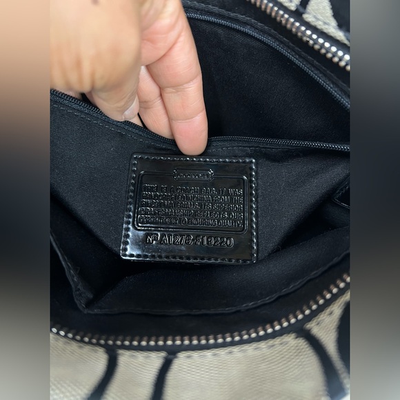 Coach  Signature Jacquard North South Crossbody or Shoulder Bag Black Canvas - Picture 10 of 16